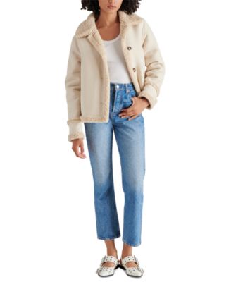 Steve Madden Women's Miel Faux Sherpa Lined Jacket - Macy's