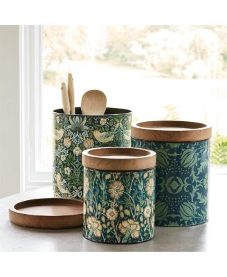 Set of 3 Kitchen Canisters Airtight Storage Containers for Food & Ingredients