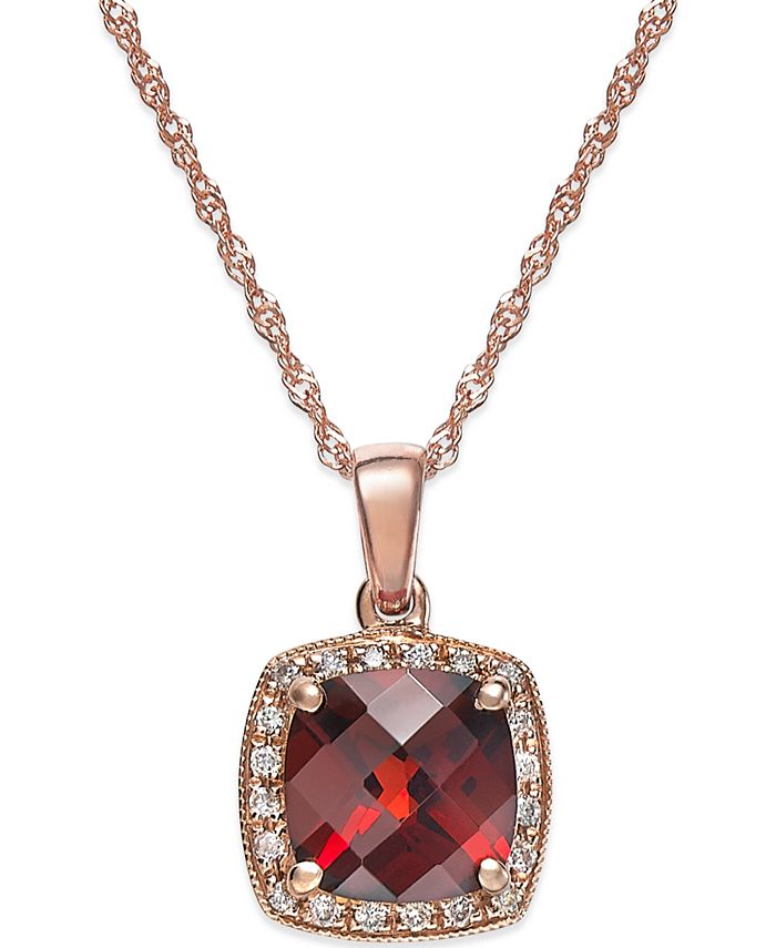 Macys best sale garnet necklace