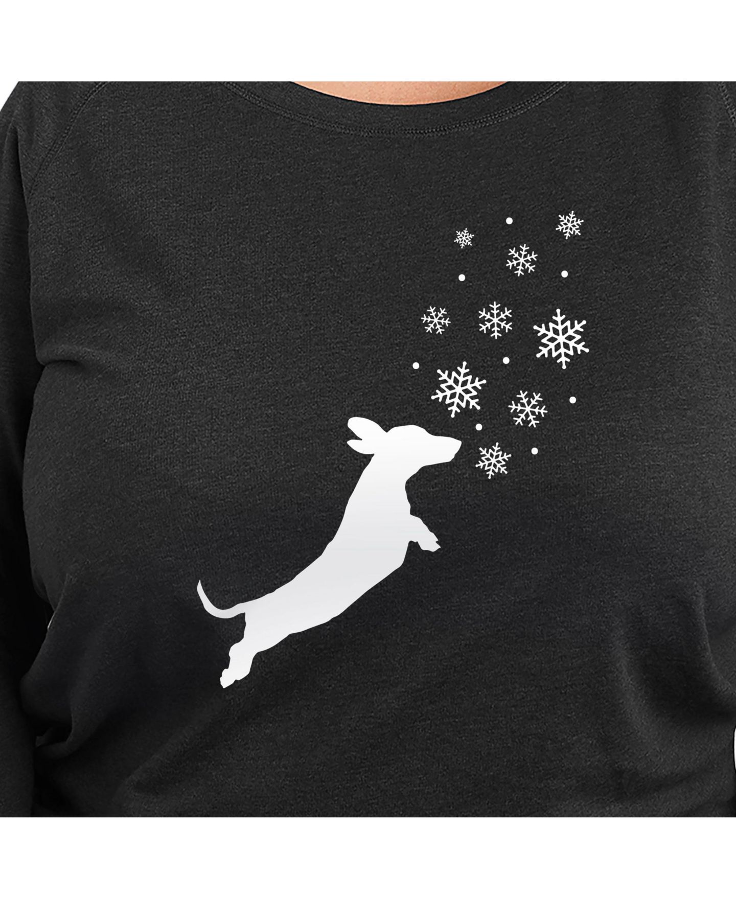 Женский свитер Hybrid Apparel Dachshund Snow Plus Size Graphic Pullover, цвет: Серый — фото 2