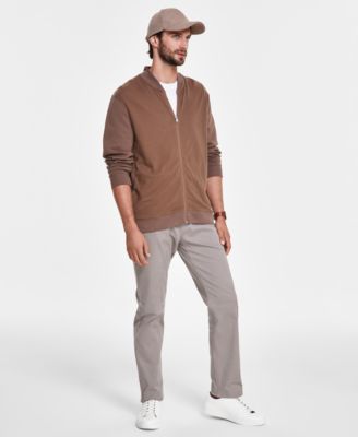 Men's Piqu&eacute; Knit Bomber Jacket, Created for Macy's