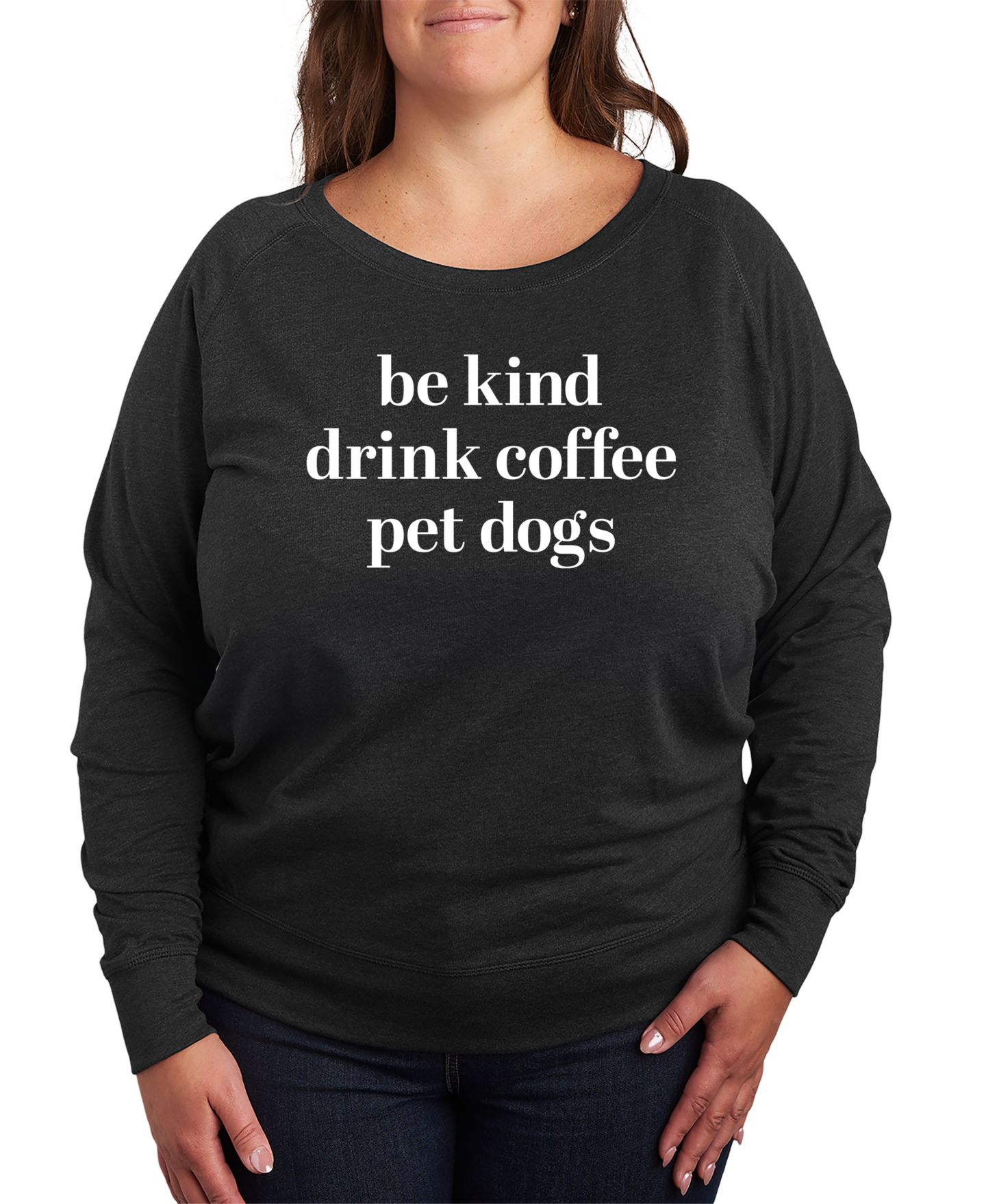 Женский свитер Hybrid Apparel Be Kind Pullover Plus Size Graphic Pullover, цвет: Серый — фото 1