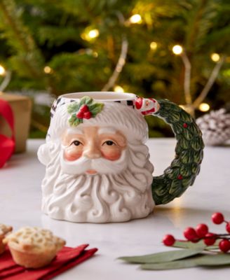 Christmas Tree Black & White Santa Mug