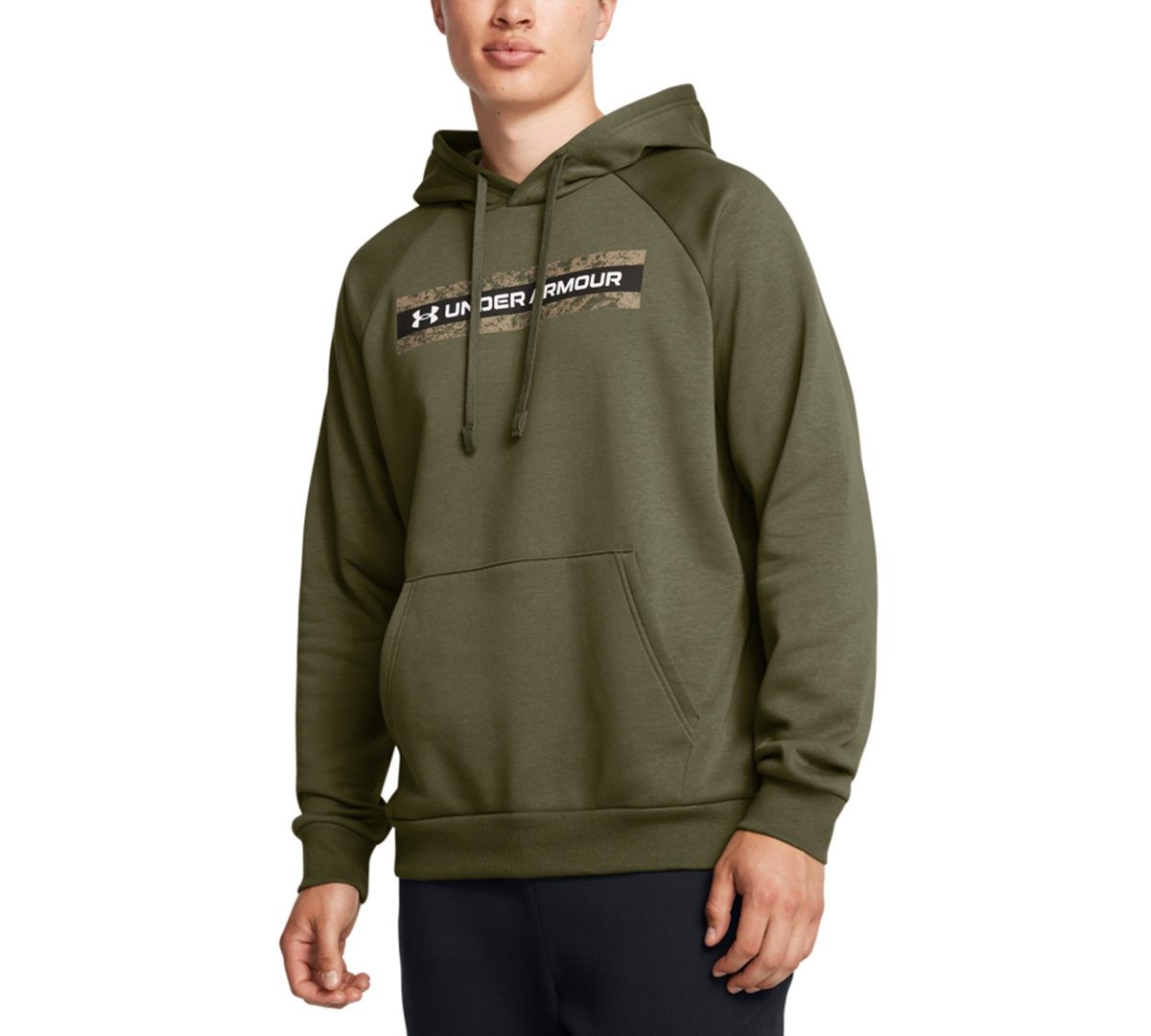 Men's Rival Logo Fleece Hoodie - Marine Od Green/white