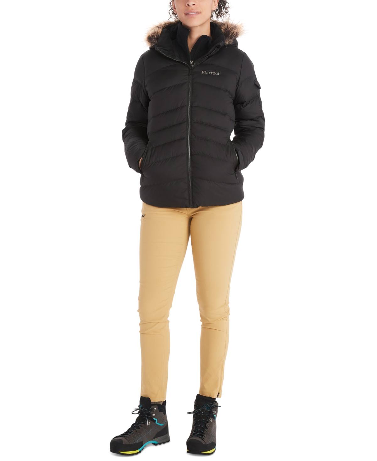 Marmot Women's Ithaca Hooded Faux-Fur-Trim Jacket