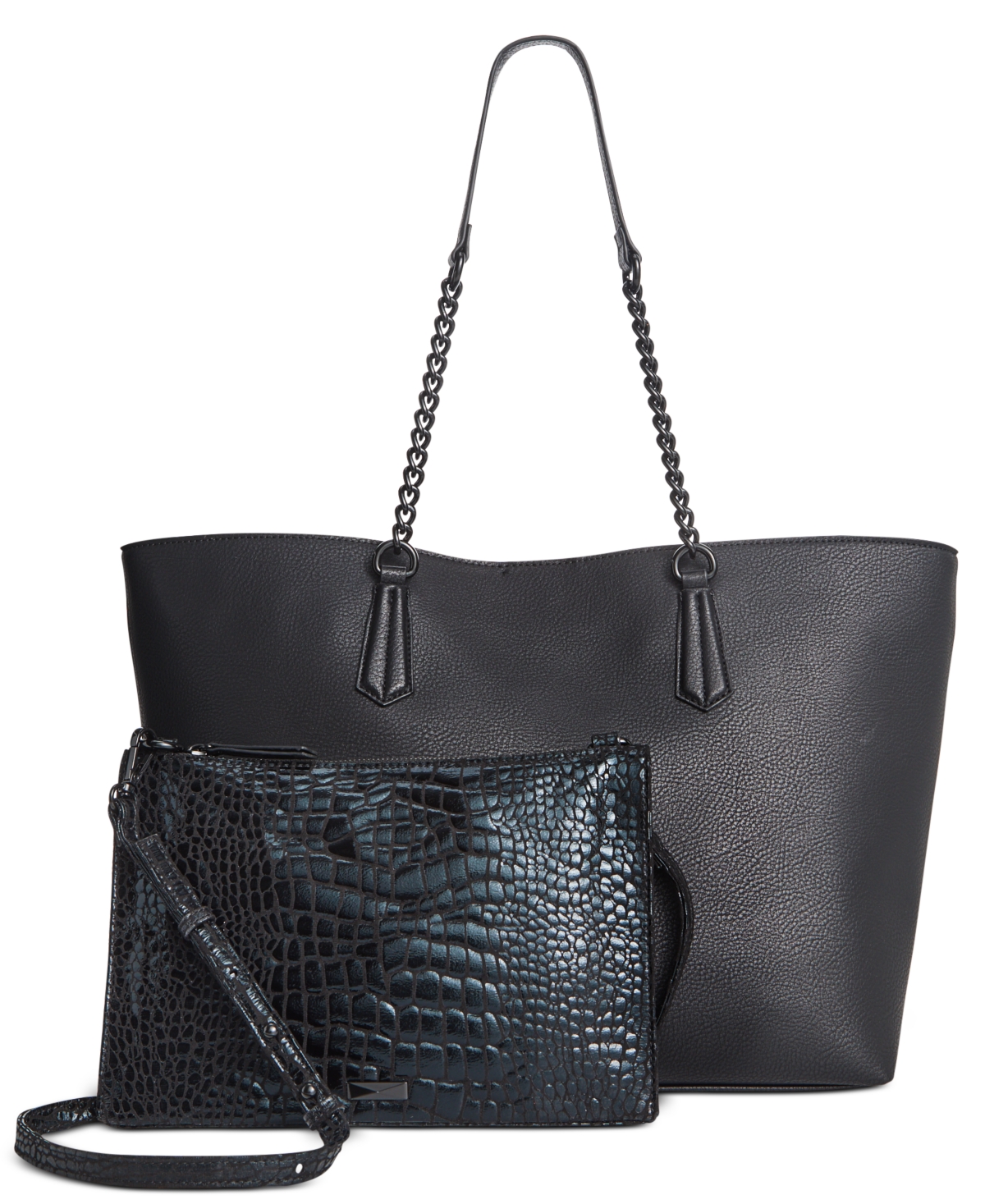 Inc International Concepts Zoiey 2-in-1 Extra-large Tote, Created For Macy's In Black,blk Croco