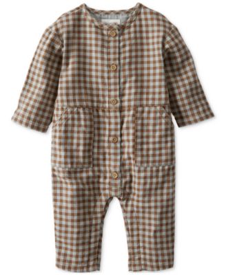 Carter's - Baby Cotton Gauze Gingham Button-Front Jumpsuit