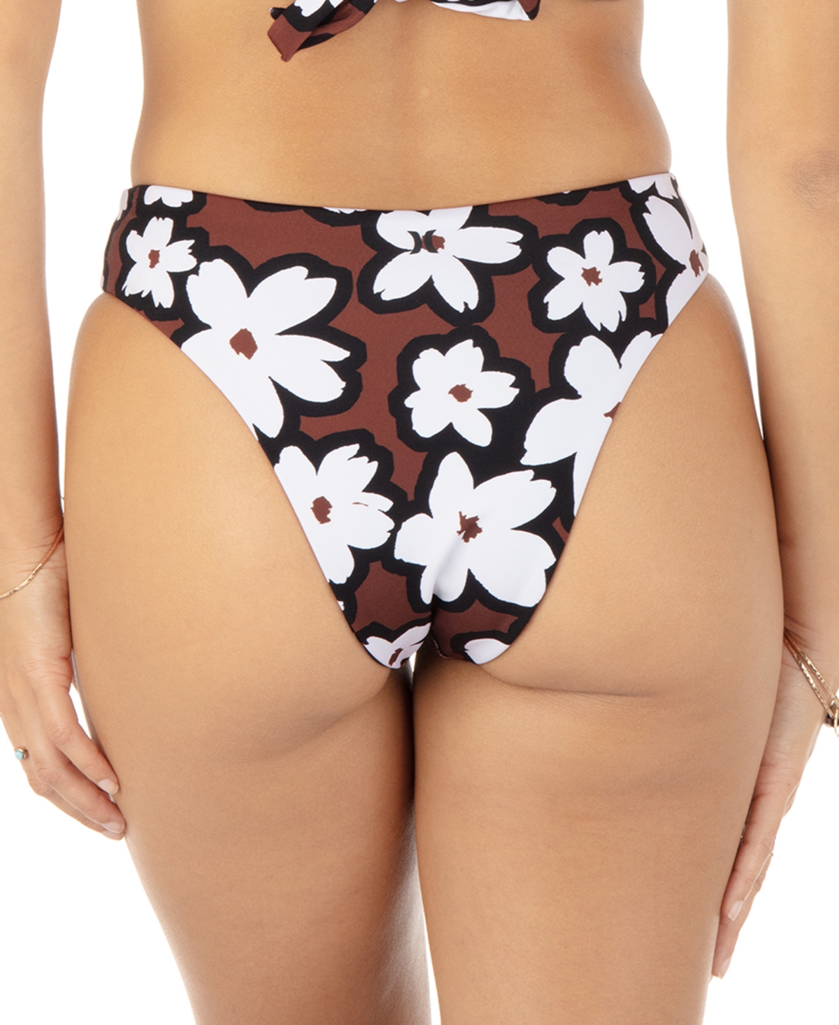 HURLEY WOMEN'S BOLD DAISY MID RISE BIKINI BOTTOMS 