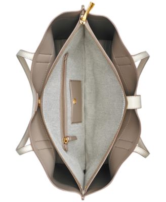 Bridgehampton Leather Turnlock Triple Compartment Tote