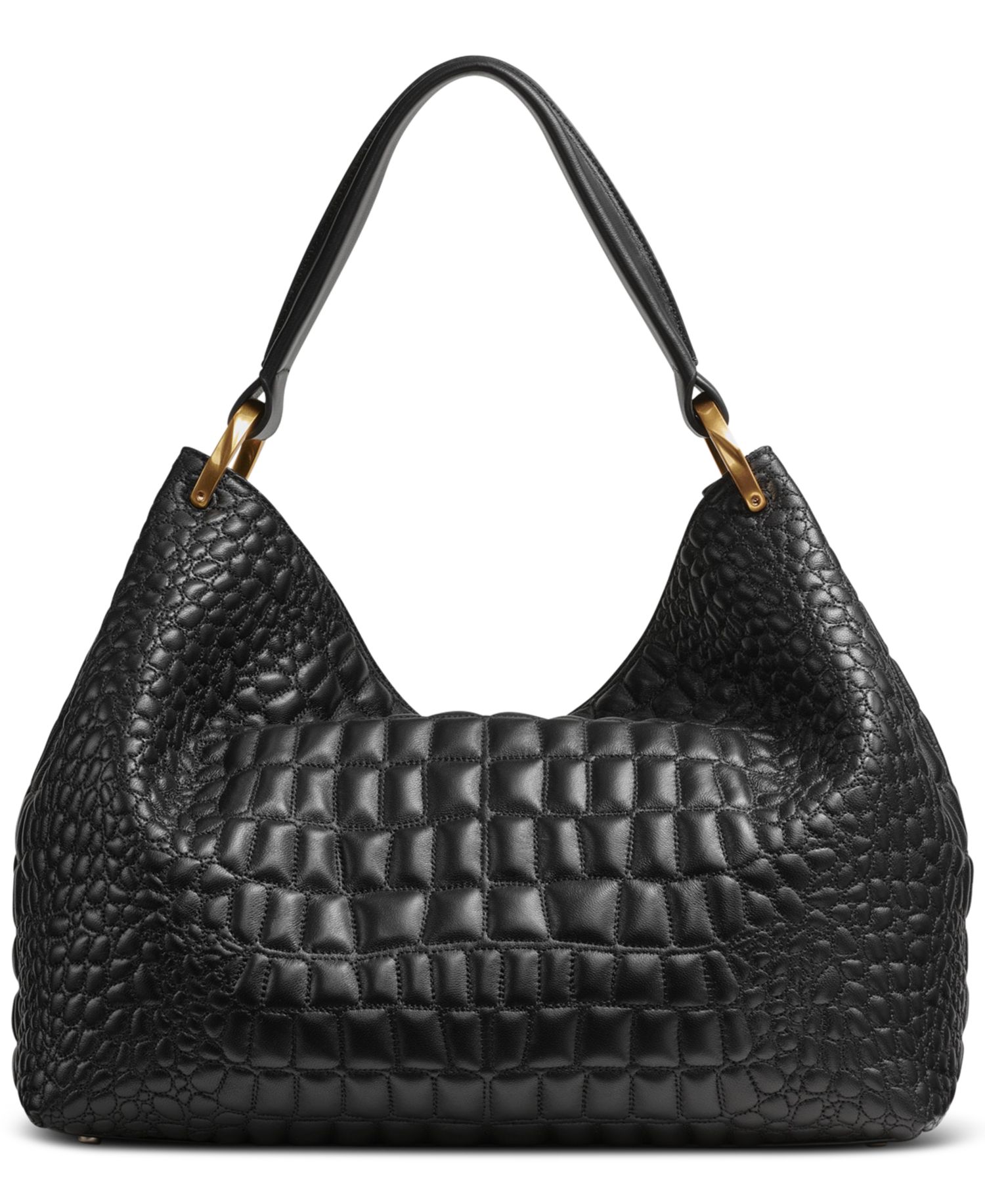 Glenwood Quilted Croc Large Shoulder with Tassel Detail