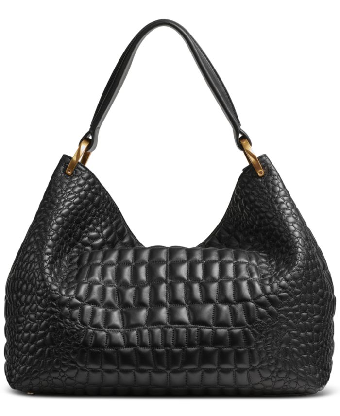 Donna Karan New York Glenwood Quilted Croc Shoulder With Tassel Detail