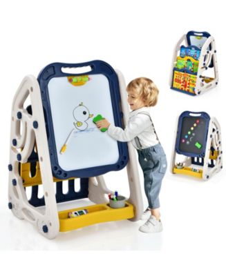 Slickblue 3-in-1 Kids Art Easel Double-Sided Tabletop Easel with Art ...