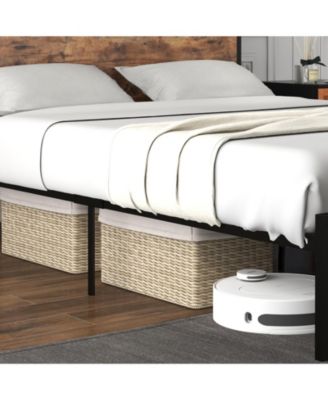 Queen Bed Frame with 2-Tier Storage Headboard and Charging Station - Full/Queen