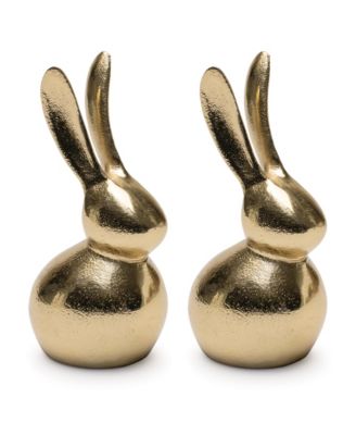 Aluminum Rabbit Set of 2 Elegant Home Decor Accents