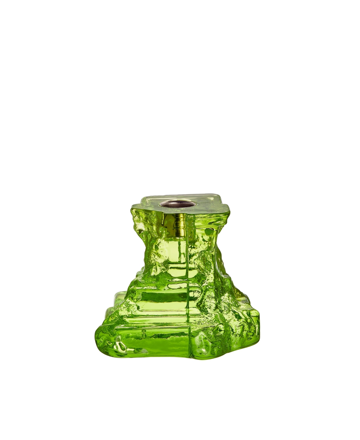 Kosta Boda Rocky Baroque Kryptonite Small Candlestick, 3.7" In Emerald Green