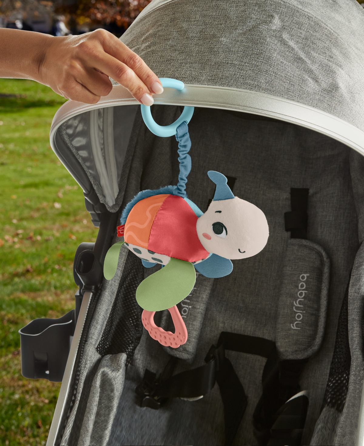 Planet Friends Sea Me Bounce Turtle Baby Stroller Toy with Sensory Details - Multi-Color