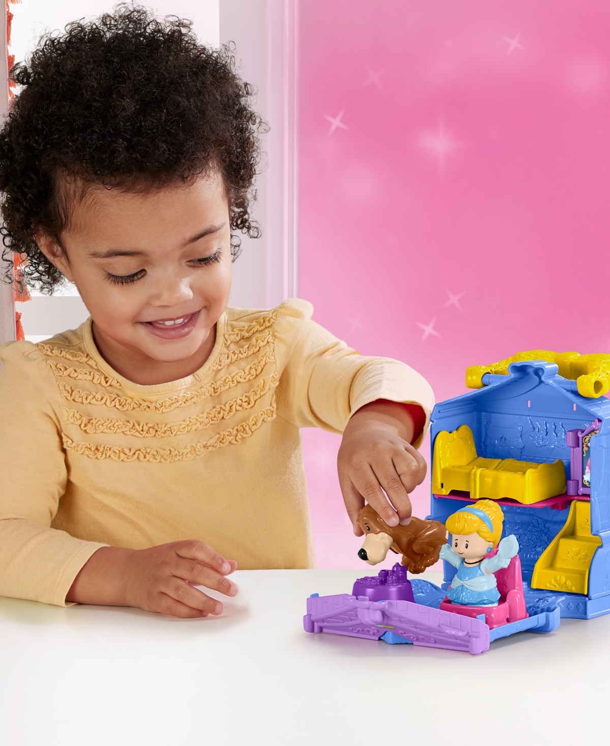 Little People Disney Princess Cinderella On-the-go Playset For Toddler Pretend Play, 2 Figures In Multi-color