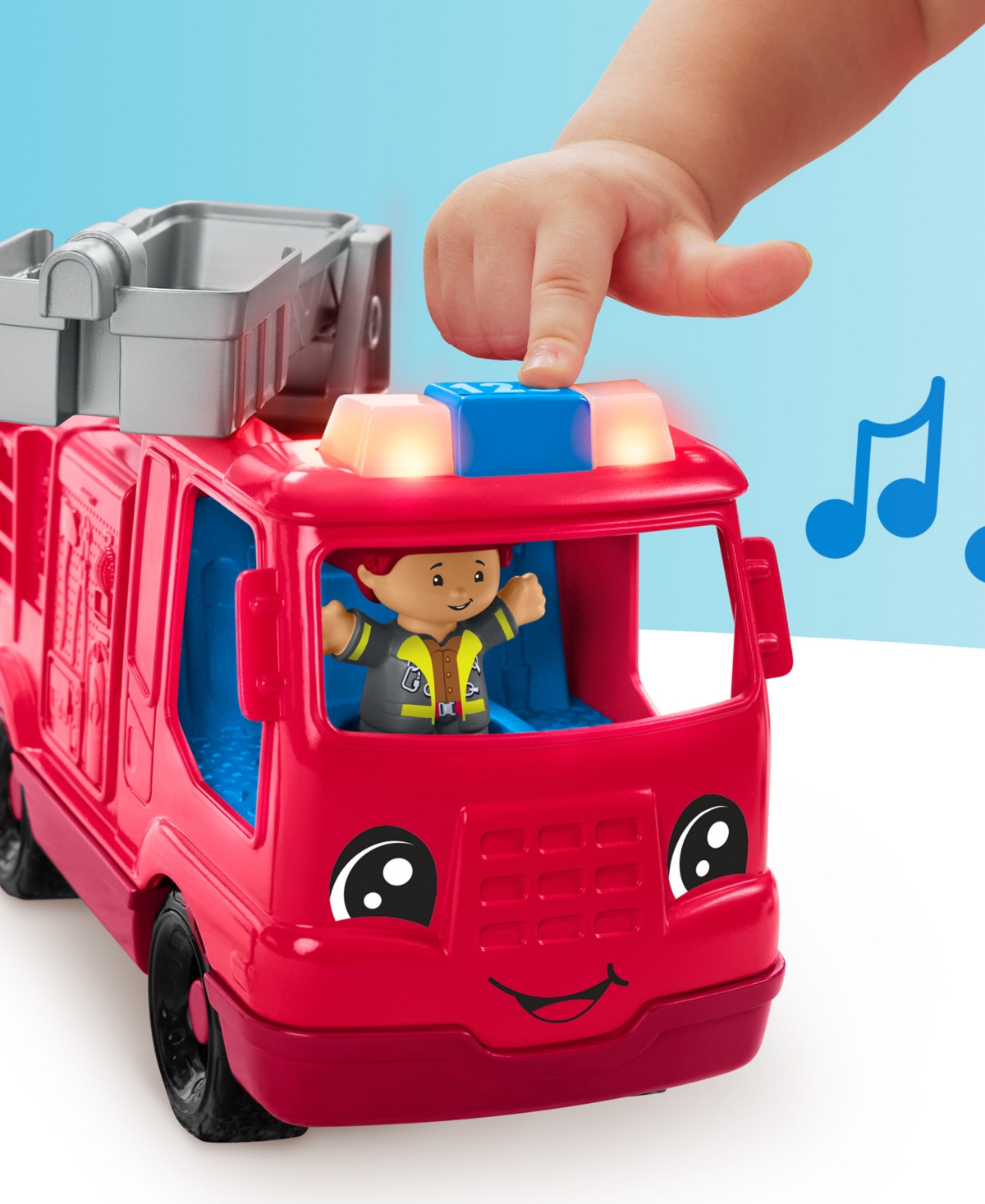 Fisher-Price Little People Fire Truck Musical Toddler Toy with Lights Sounds 2 Figures