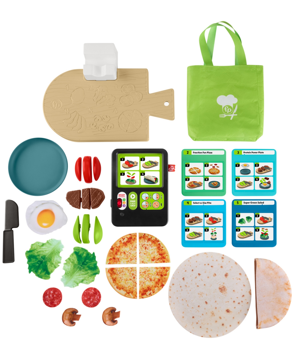 Shop Fisher Price Fisher-price Laugh Learn 123 Follow The Recipe Meal Kit Preschool Pretend Playset, 30 Pieces In Multi-color