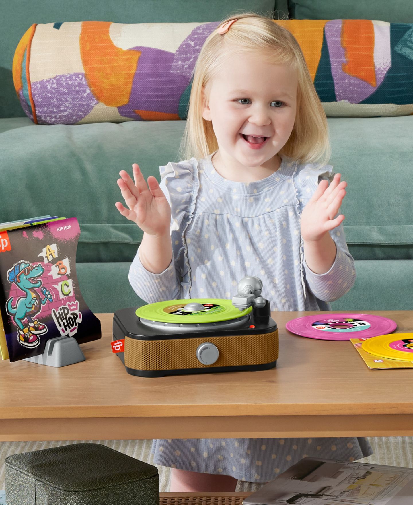Детская игрушка Fisher Price Musical 5-Record Rockin' Record Player Toy, Ages 3+ — фото 4