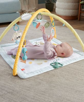 Fisher-Price Simply Senses Newborn Gym Baby Activity Mat with 6 Sensory Toys