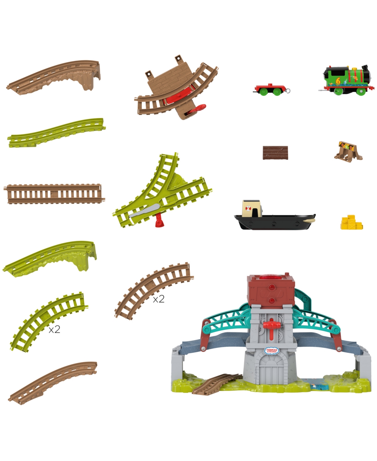 THOMAS & FRIENDS THOMAS FRIENDS TALKING BULSTRODE WHICH-WAY BRIDGE TOY TRAIN SET WITH SOUNDS PERCY ENGINE 