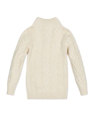 Boys Organic Mock Neck Cable Sweater with Buttons
