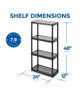 4 Shelf Fixed Height Solid Light Duty Home Storage Unit