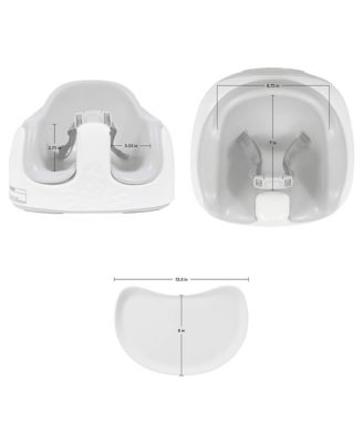 Baby Toddler Adjustable 3-in-1 Booster Seat/High Chair & Tray, Cool Gray