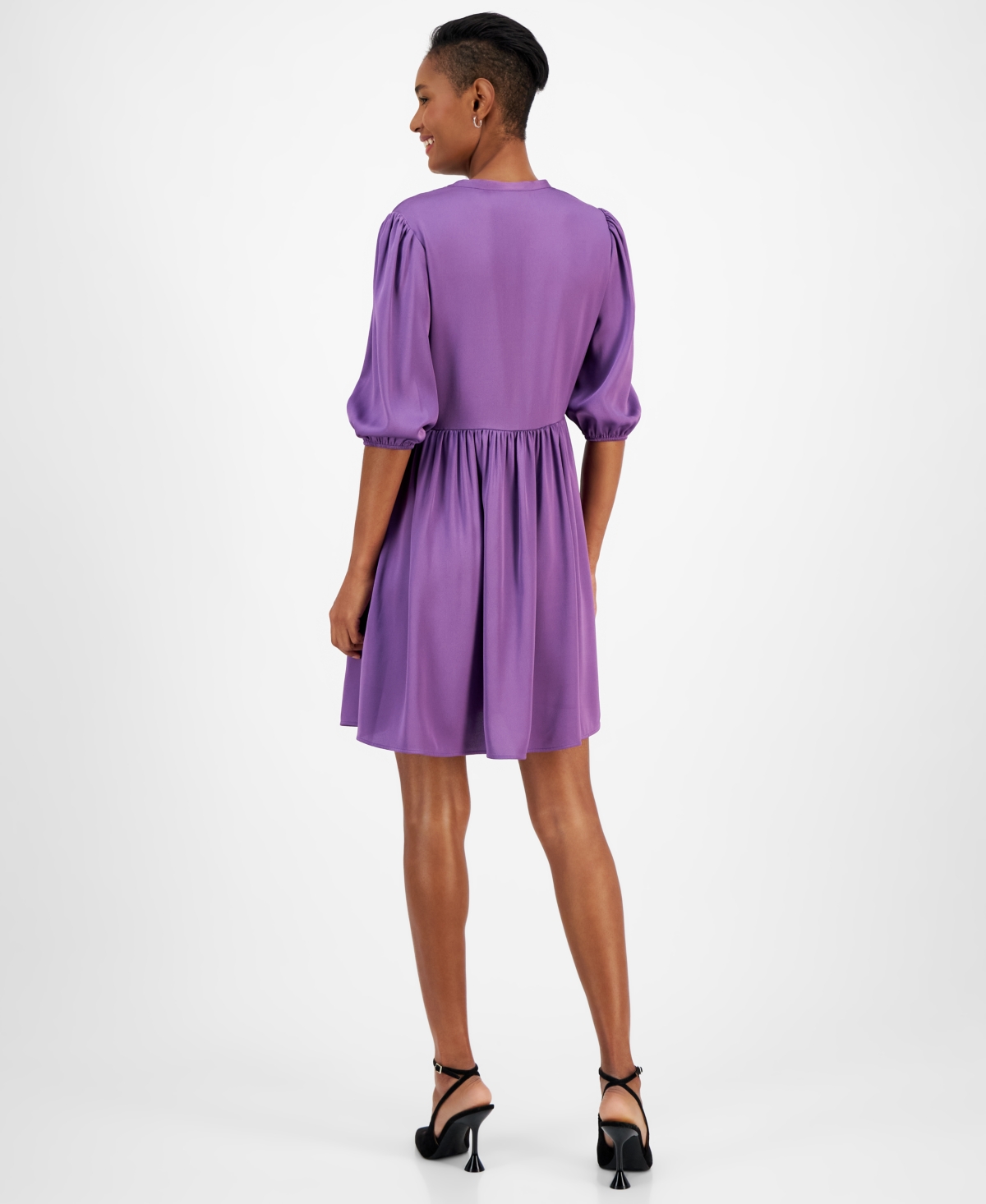 Boss Orange Women's Dorena Solid-Color Elbow-Sleeve A-Line Dress