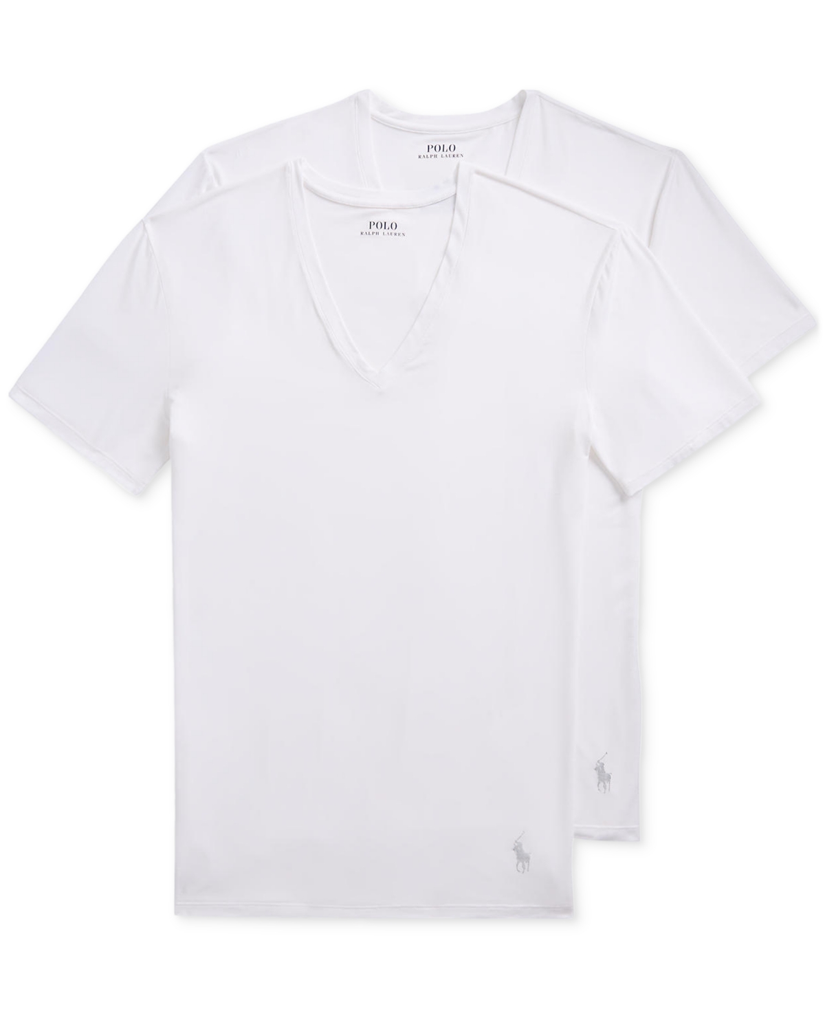 Polo Ralph Lauren Men's 2-pack Perfect Flex V-neck T-shirts In White