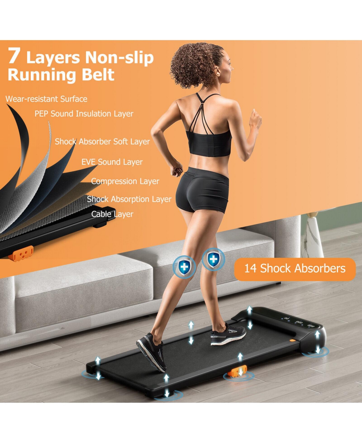 Vebreda Under Desk Walking Pad Treadmill for Home/Office with Watch-Like Remote Control