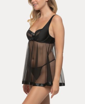 Women's Idol Micro and Tulle Babydoll Set