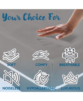 Queen Waterproof Mattress Protector Encasement with Zipper, Pockets Stretch up to 18 inches- White