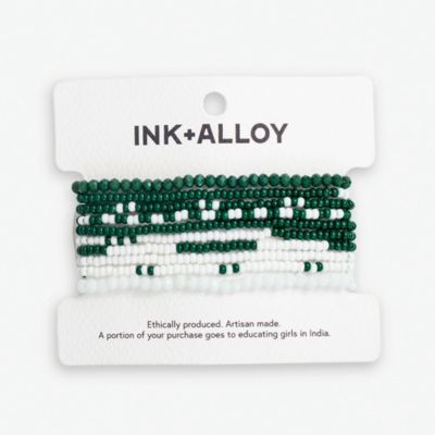 INK + ALLOY Sage 10 Stranded Beaded Stackable Stretch Bracelets