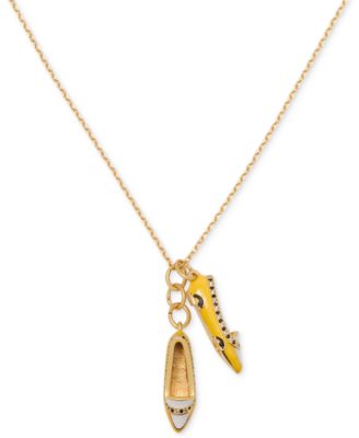 kate spade new york - Gold-Tone Gogo Taxi Flats Pendant Necklace, 16" + 3" extender