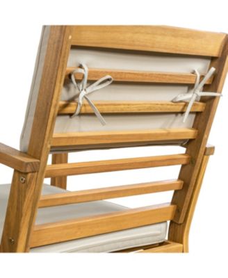 Barclay 4-Piece Modern Coastal Acacia Wood Conversation Outdoor Patio Set with Cushions