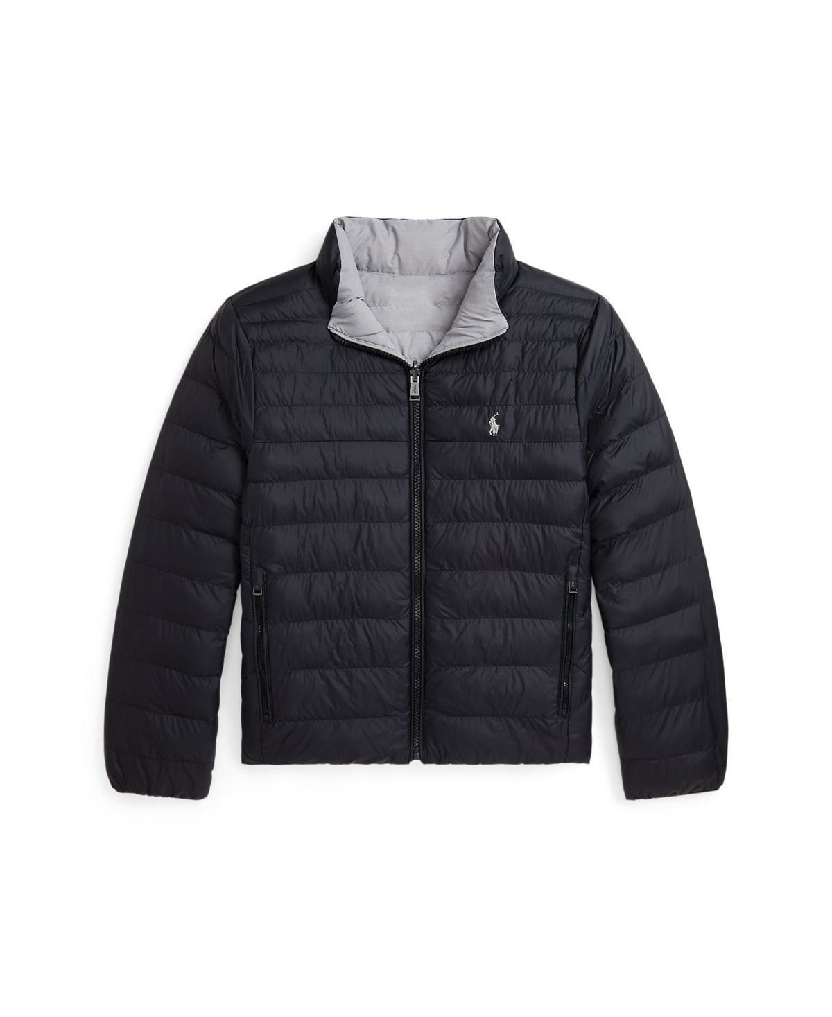 Polo Ralph Lauren Kid's Unisex P-Layer 2 Reversible Quilted Jacket -Light Grey Heather