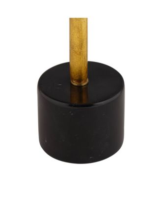 Athena Modern Buffet Table Lamp 35 1/2" Tall Sculptural Gold Leaf Black Drum Shade Bedroom Living Room Bedside Nightstand Office