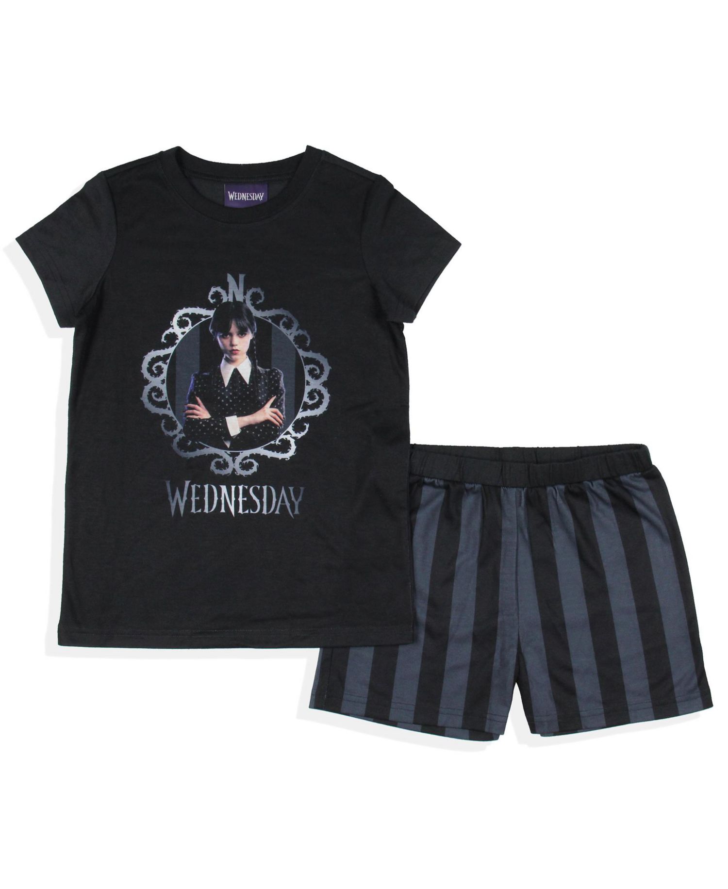Addams Family Girls' Pajamas Tonight Was Torture 2 Piece Kids Sleep Short Set
