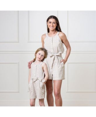 Big Girls Halter Button Front Linen Romper