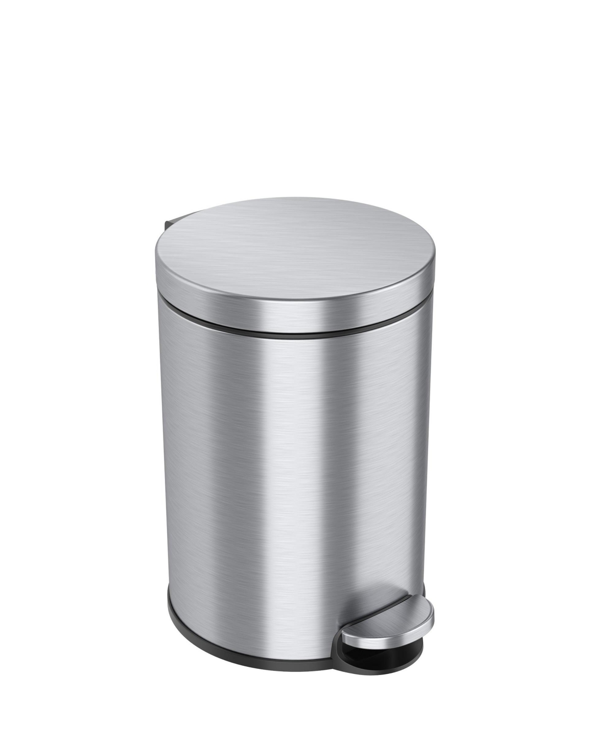 SoftStep Stainless Steel Round Step Trash Can with AbsorbX Odor Filter and Removable Inner Bucket - Stainless steel