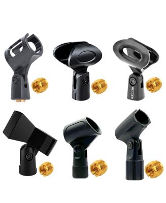 4 Pieces Universal Microphone Clip Holder With 5/8 Inch Male