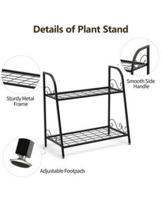 2-tier Patio Metal Plant Stand