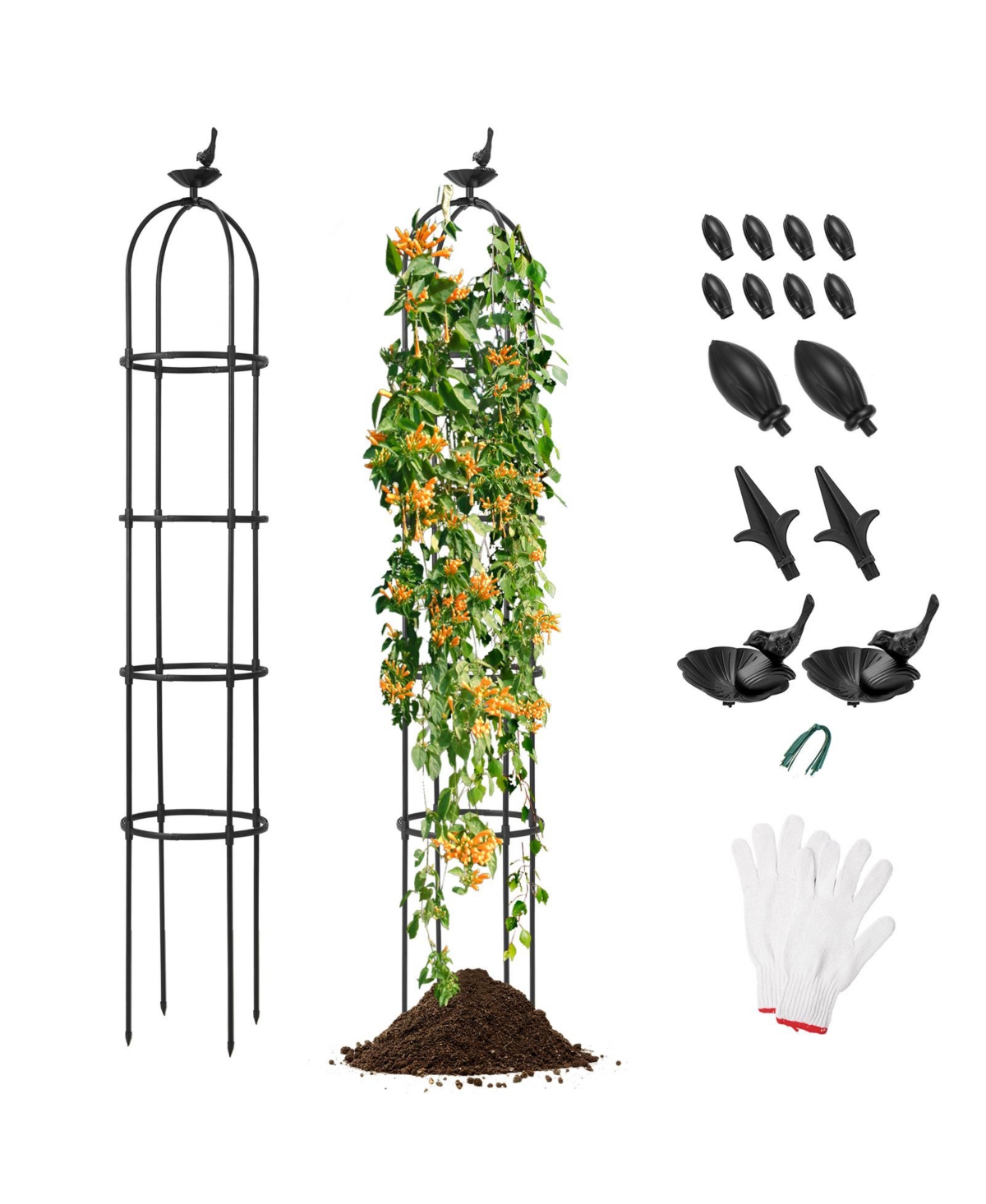 Giantex 2-Pack Garden Obelisk Trellis for Climbing Plants - Black