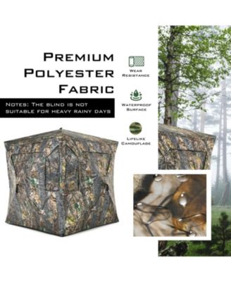 3 Person Portable Pop-Up Ground Tent with Gun Ports and Carrying Bag