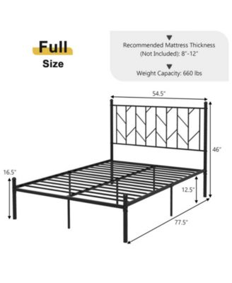Queen Size Platform Bed Frame with Sturdy Metal Slat Support