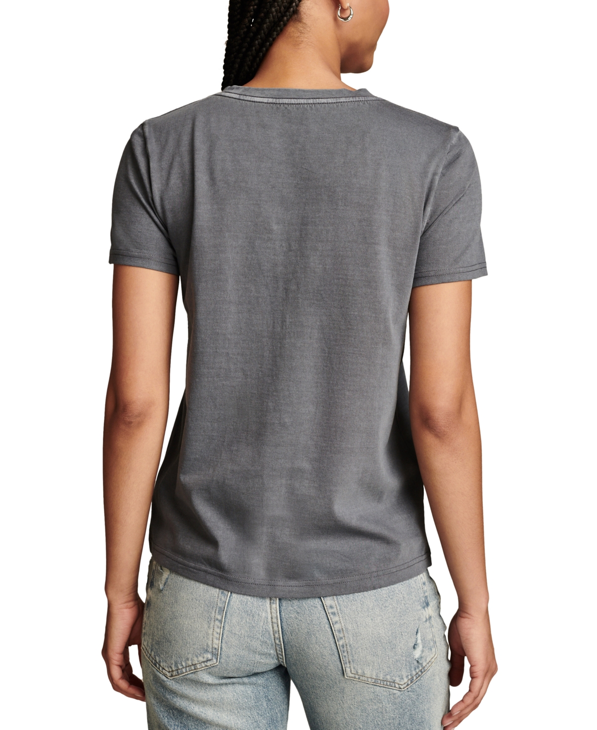 Lucky Brand Women's Mirror Floral Graphic Classic Cotton T-Shirt