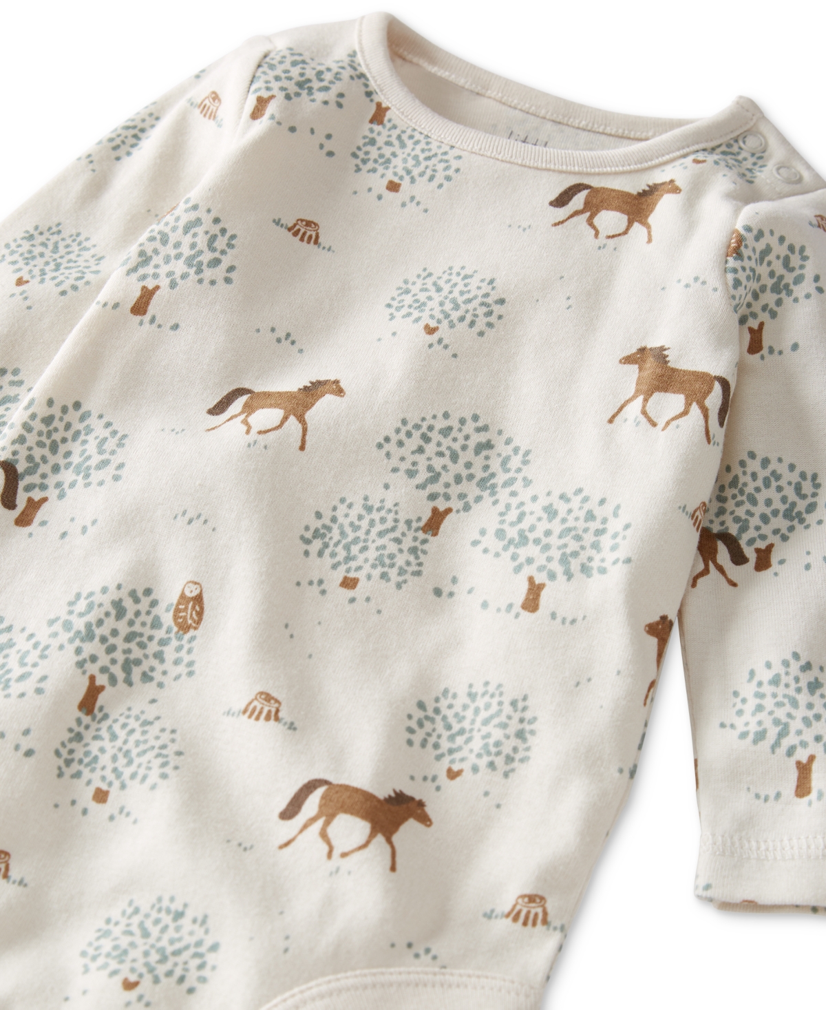 Little Planet by Carter's Baby Boys Wild Horses & Stripes Organic Cotton Ribbed Bodysuits, 2 Pack -Sweet Cream