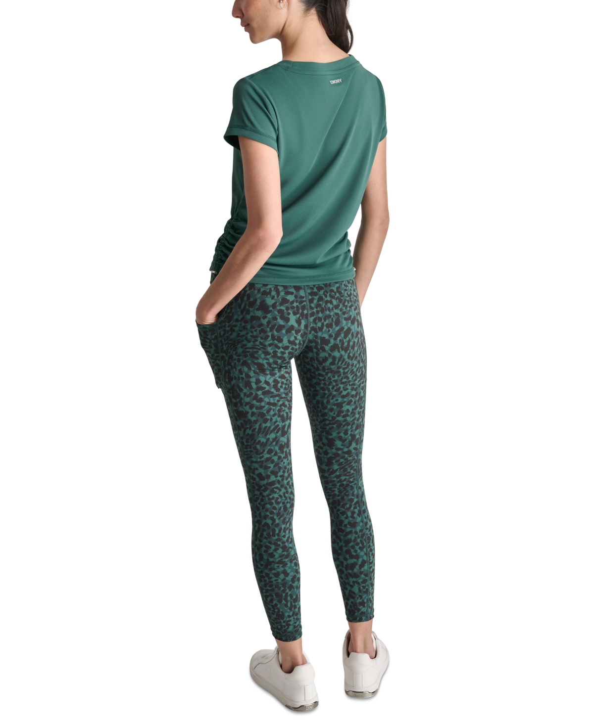 Dkny Sport Women's Tech Textured Ruched-Sides T-Shirt
